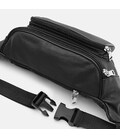 Мужская поясная кожаная сумка Borsa Leather K1381bl-black фото, картинка, изображение
