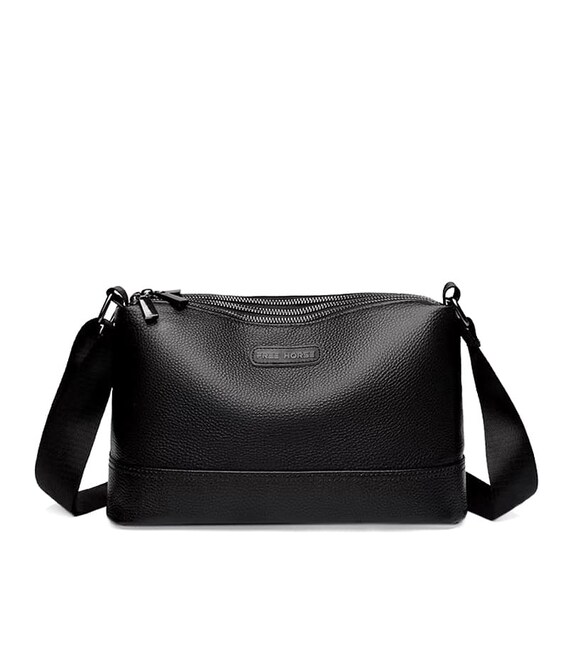 Женская кожаная сумка Borsa Leather k12511bl-black фото