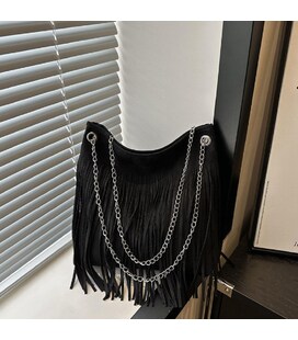 Замшевая сумочка на цепочке с бахромой Lilly P2-8206A