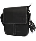 Невелика чоловіча сумка через плече шкіряна Limary lim-354RAw чорна картинка, зображення, фото