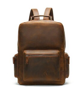 Рюкзак винтажный для ноутбука Vintage 14712 кожаный Коричневый фото, картинка, изображение