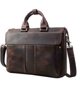 Сумка Vintage 14565 из натуральной кожи Коричневая