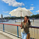 Парасолька жіноча Fulton L908-039595 Kensington UV Star Cream картинка, зображення, фото