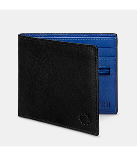 Мужской кожаный кошелек Yoshi Y2378 (Black/Blue) фото, картинка, изображение