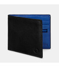 Чоловічий шкіряний гаманець Yoshi Y2378 (Black/Blue)