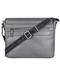 Шкіряна сумка месенджер для ноутбука 14 Brampton London Emissary Grey (Сірий) картинка, зображення, фото