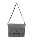 Шкіряна сумка месенджер для ноутбука 14 Brampton London Emissary Grey (Сірий) картинка, зображення, фото