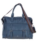 Дорожная кожаная сумка Brampton London Weekender Navy (Синий) фото, картинка, изображение