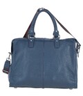 Дорожная кожаная сумка Brampton London Weekender Navy (Синий) фото, картинка, изображение