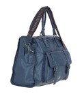 Дорожная кожаная сумка Brampton London Weekender Navy (Синий) фото, картинка, изображение