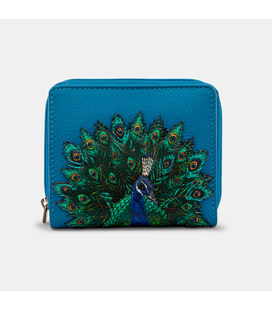 Женский кожаный кошелек Yoshi Y1261 Peacock Plume (Petrol Blue)