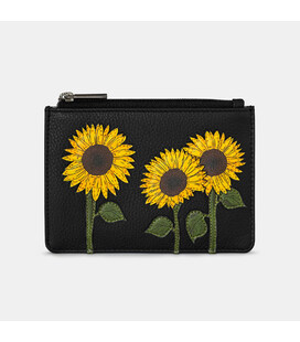 Женский кожаный кошелек Yoshi Y1321 Sunflowers (Black) фото