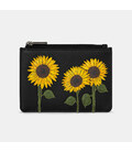 Женский кожаный кошелек Yoshi Y1321 Sunflowers (Black)