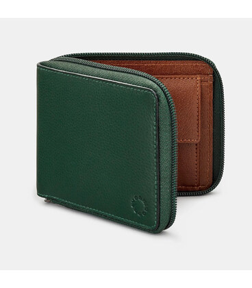 Чоловічий шкіряний гаманець Yoshi Y2046 17 (Green/Brown) картинка, зображення, фото