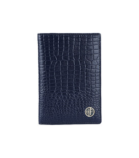 Кожаная обложка для паспорта Hammonds Flycatcher PH602 Croc Blue (Синий) фото, картинка, изображение