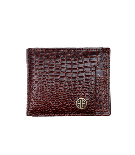 Чоловічий шкіряний гаманець Hammonds Flycatcher HF577 Croc Brown (Коричневий) картинка, зображення, фото