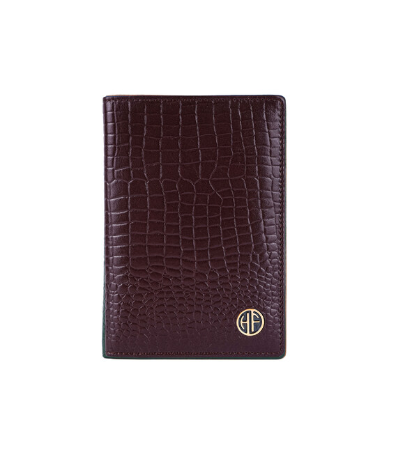 Кожаная обложка для паспорта Hammonds Flycatcher PH602 Croc Brown (Коричневый) фото