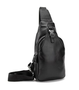 Кожаный черный слинг через плечо Tiding Bag A25F-6809-11A фото, картинка, изображение