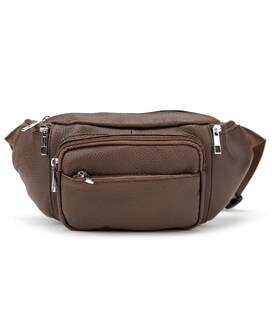 Містка шкіряна сумка на пояс коричнева Tiding Bag M56-2030C картинка, зображення, фото