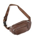 Містка шкіряна сумка на пояс коричнева Tiding Bag M56-2030C картинка, зображення, фото