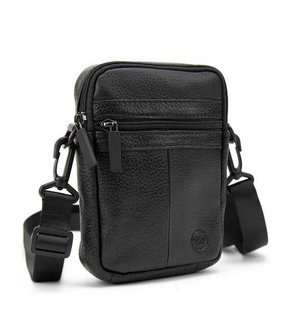 Маленькая мужская сумка через плече кожаная Ruff Ryder RR-001A фото, картинка, изображение