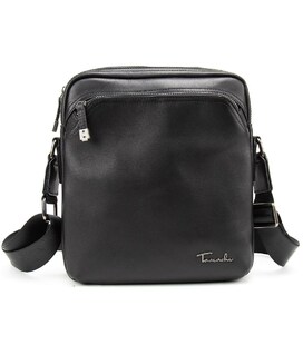 Чоловіча шкіряна сумка через плече чорна Tiding Bag SM8-9686-4A картинка, зображення, фото