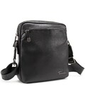 Чоловіча шкіряна сумка через плече чорна Tiding Bag SM8-9686-4A картинка, зображення, фото