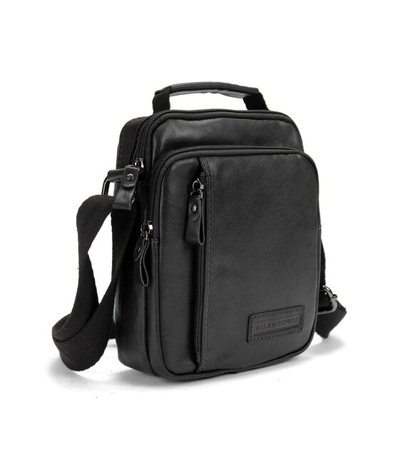 Мессенджер черный кожанный Ruff Ryder RR-9107A фото, картинка, изображение