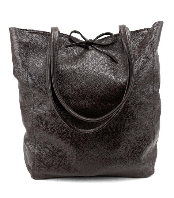 Женская кожаная сумка шоппер шоколадного цвета Firenze Italy F-IT-7622DBM фото, картинка, изображение