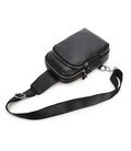 Мужской черный кожаный слинг на плечо Tiding Bag A25F-1922A фото, картинка, изображение