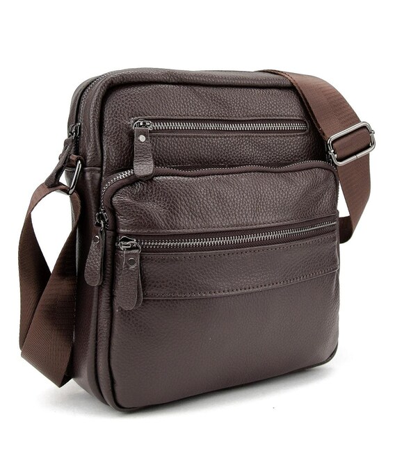 Мужская кожаная сумка через плечо Tiding Bag M56-9981C фото, картинка, изображение