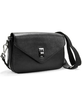 Кросбоді шкіряне чорне на замку Firenze Italy F-IT-9555A картинка, зображення, фото