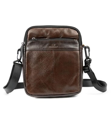 Маленькая кожаная сумка через плече мужская Ruff Ryder RR-012-1DB фото, картинка, изображение