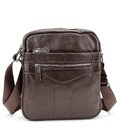 Шкіряний маленький чоловічий месенджер коричневий Tiding Bag M56-0187C картинка, зображення, фото