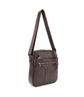 Шкіряний маленький чоловічий месенджер коричневий Tiding Bag M56-0187C картинка, зображення, фото