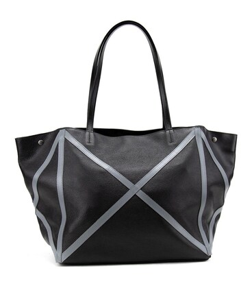 Женский кожаный шоппер с акцентными серыми швамиTavinchi CH-4835AG-FL фото, картинка, изображение