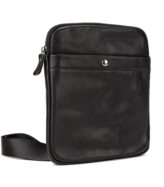 Шкіряний маленький чорний месенджер Tiding Bag S-N2-123A картинка, зображення, фото