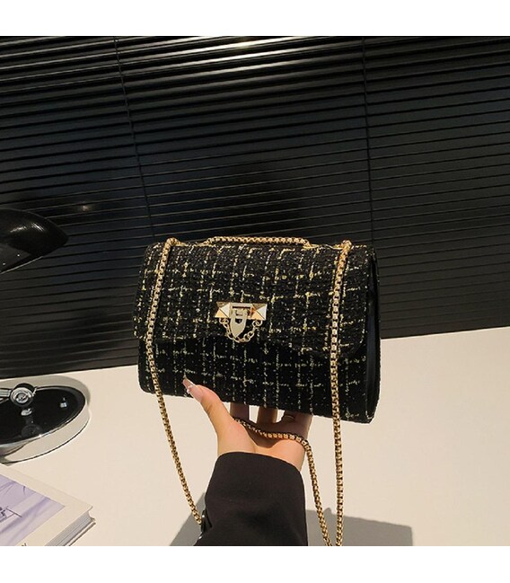 Твідова сумка на ланцюжку з клапаном Lilly P2-1401-1A картинка, зображення, фото