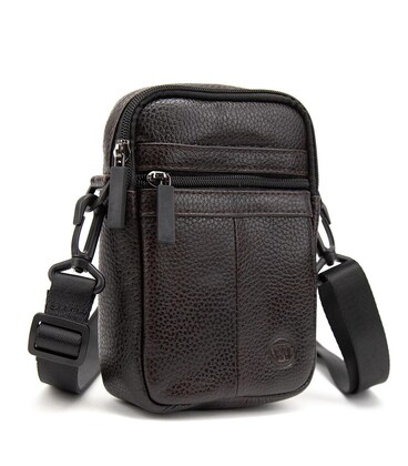 Маленькая мужская сумка через плече кожаная Ruff Ryder RR-001-3DB фото, картинка, изображение