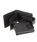 Чоловіче шкіряне портмоне чорне з кнопкою Tiding Bag M39-9923-1FRA картинка, зображення, фото