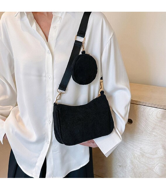 Вельветовая сумка через плечо с кошельком Lilly P4-9620A фото, картинка, изображение