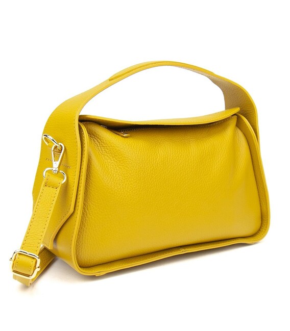 Вместительное кожаное желтое кроссбоди Firenze Italy F-IT-9570Y фото, картинка, изображение