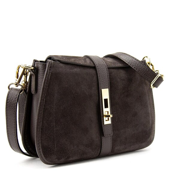 Женское замшевое кроссбоди на застежке Firenze Italy F-IT-9895DB фото, картинка, изображение