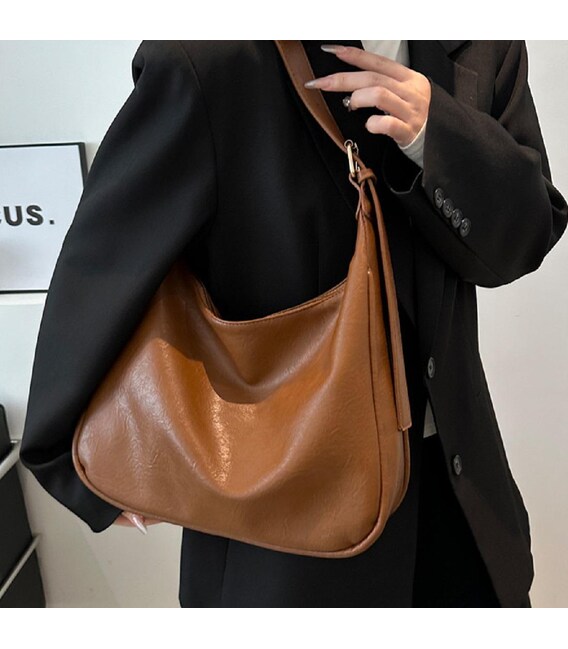 Шоппер большой из эко-кожи коричневый Lilly P4-6495C фото, картинка, изображение