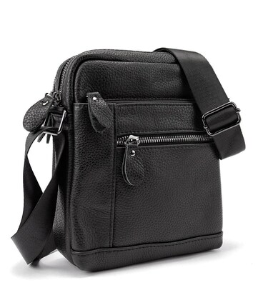 Кожаный небольшой мессенджер на два отделения Tiding Bag M56-2007A фото, картинка, изображение