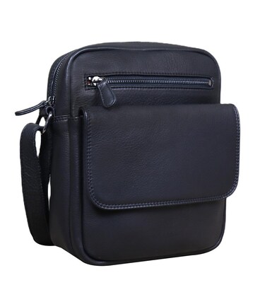 Кожаная сумка через плечо в черном цвете Tavinchi R-3375A фото, картинка, изображение