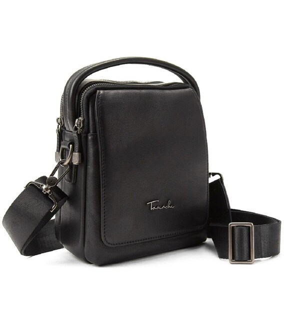 Кожаная сумка через плечо в черном цвете Tavinchi TV-SM8-009A фото, картинка, изображение