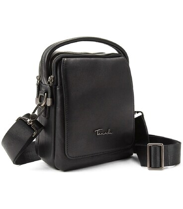 Шкіряна сумка через плече в чорному кольорі Tavinchi TV-SM8-009A картинка, зображення, фото