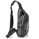 Мужской слинг Tiding Bag FL-N2-4004A из гладкой кожи черного цвета. фото