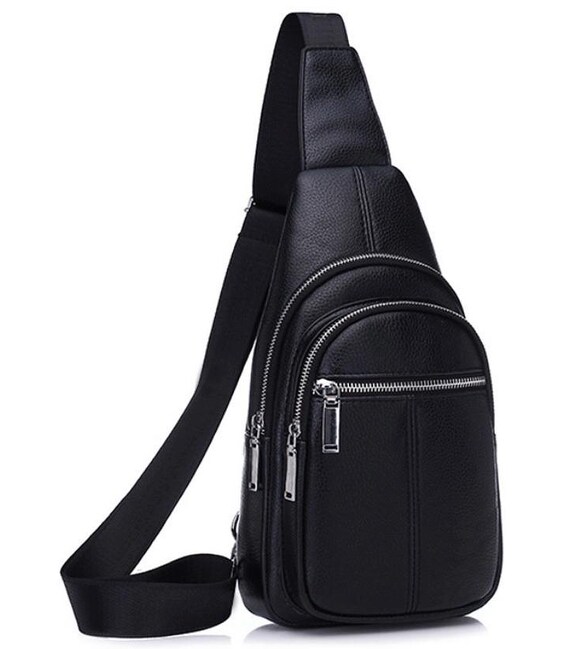 Стильный слинг для мужчины из натуральной кожи Tiding Bag A25F-5060A фото, картинка, изображение